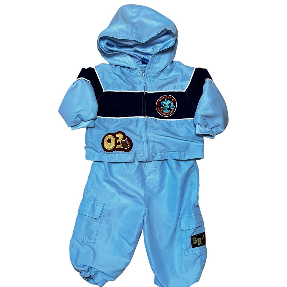Vintage Blue's Clues Y2K  football tracksuit jacket cargo track pants size 6/9m